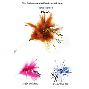 Blumen förmige Feder Lustige Katze Stick Truthahn Fluff Katzen spielzeug Katzen zubehör - Product Image 5