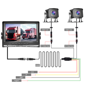 Podofo 9 "AHD videoregistratore LCD <span class=keywords><strong>Monitor</strong></span> DVR videoregistratore camion Bus Van Kit di retrovisione + 12V/35V auto telecamere di retromarcia - Product Image 5