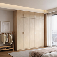 Armoire de chambre encastrée en bois pour vêtements, avec charnières en acier à fermeture douce, tailles personnalisées, MOQ usine 2 ensembles