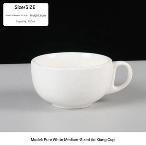 Tasses à café en céramique en vrac, sans soucoupe, empilables, blanches, pour café, bureau, restaurant - Product Image 1
