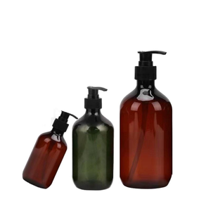 Bouteilles à pompe de 250 ml à paroi épaisse marron à prix promotionnel pour shampoing et lotion avec impression sérigraphique et bouchon à vis rond - Product Image 4