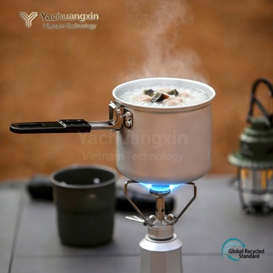 Aluminum Mini Milk <b>Pan</b> 1L <b>With</b> <b>Lid</b> And Foldable Handle For Camping Cooking - Product Image 3