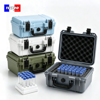 Boîte de transport portable pour échantillons avec support à tubes pré-découpé pour le transport de tubes à échantillons, l'échantillonnage sur le terrain clinique et le stockage en laboratoire