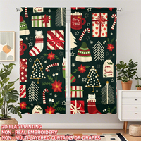COSENNATUR Panneau de rideau de Noël personnalisé imprimé 100 % polyester avec passe-tringle, impression numérique 2D, décoration de fenêtre de vacances, OEM