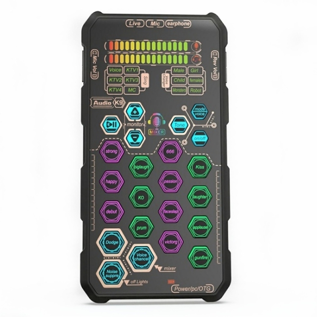 Dropshipping K9 DJ Mixer Voice Changer Audio Mixer Live Sound Card