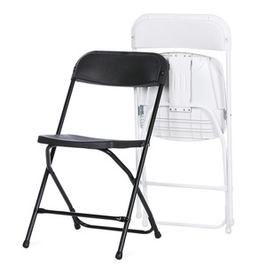 Sillas Plegables Blancas Americana, Portátiles, Ligeras, de Metal y Plástico, con Capacidad para 800 Libras, Apilables, para Dormitorios, Escuelas y Jardines - Product Image 1