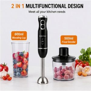 Nouvel ensemble de mixeur électrique 2-en-1 SC-8042 multifonctionnel pour casser les œufs et extraire le jus, 2 vitesses, sans fil, bol mélangeur en acier inoxydable de haute qualité - Product Image 4