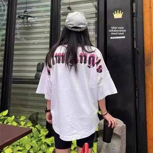 <span class=keywords><strong>Camiseta</strong></span> de 240g con estampado de letras de espuma de moda estilo Hip Hop <span class=keywords><strong>Palm</strong></span> Angel PA para hombre y <span class=keywords><strong>mujer</strong></span>, de corte holgado, estilo urbano europeo-americano - Product Image 3