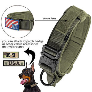 Robustes taktisches Haustier halsband Verstellbares Hochleistungs-Nylon-Hunde halsband mit Metalls chnalle und Griff für mittelgroße Hunde - Product Image 5