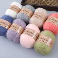 Hilo de Alpaca de Pelo Largo en Oferta, 450m/50gr, Mezcla de Lana Merino/Acrílico/Nailon, Suave y Cálido, para Tejer a Mano Suéteres y Gorros para Mujer