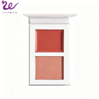 Palette de fard à joues 2-en-1 en poudre pressée et crème, minérale, végane, sans cruauté, marque privée, avec logo personnalisé, haut de gamme