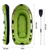 Bateau de Pêche Gonflable pour Rivière et Dérive, Ensemble avec Rames, Capacité 4 Personnes, Charge Maximale 240 kg