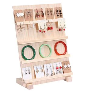 Solid Wood Multi Layer Jewelry Display Rack For Earrings Bracelets Studs Pine Material Display Board Storage Organizer - Product Image 2