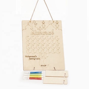 Ourwarm — calendrier du <span class=keywords><strong>Ramadan</strong></span>, décorations en bois, tiroir compte à rebours, décorations islamiques, calendrier objet d'art moubark - Product Image 6