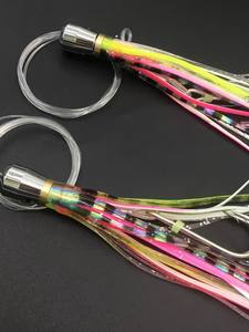 Leurre de pêche en eau salée 12cm 40g, tête en cuivre, appât jupe de calamar, pour la pêche au gros gibier (marlin, thon) - Product Image 2