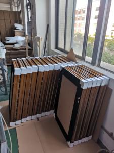 Brillant 60x90 cm 5057 or cadre en bois <span class=keywords><strong>verre</strong></span> mur miroir Stock classique sculpture <span class=keywords><strong>photo</strong></span> peinture solide pin bois profil cadre - Product Image 4