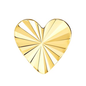 Piercing Stories 14K Solid <b>Gold</b> Body Piercing Jewelry Engraved Heart Shape Threadless Top for Earrings - Product Image 4