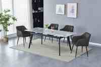 Ensemble de table à manger en MDF de luxe avec 6 chaises, mobilier de salle à manger moderne, ensemble de table à dîner