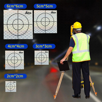 Etiquetas reflectantes de grado diamante para estación total, reflector de topografía amarillo fluorescente, PVC PET reflectante imprimible