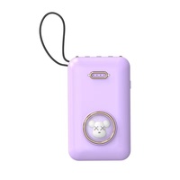 Vente chaude Portable Mini Mignon de Bande Dessinée Chat Série Amovible Intégré-dans 4-Fil Power Bank avec LED Lumière