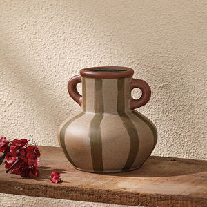 <span class=keywords><strong>Vase</strong></span> en céramique de <span class=keywords><strong>porcelaine</strong></span> avec deux poignées, design unique et rustique, peint <span class=keywords><strong>à</strong></span> la main, pour la maison, l'hôtel, le café, le restaurant, la salle de séjour, la salle de réunion - Product Image 4