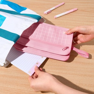Grand étui à crayons grande capacité 3 compartiments Portable plastique fermeture éclair mignon esthétique calendrier organisateur pour adolescentes - Product Image 4