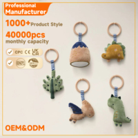 Nouveau jouet suspendu écologique en peluche douce pour bébé, ours, girafe, dinosaure, hochet pour berceau et poussette, anneau de dentition, doudou unisexe pour nourrisson
