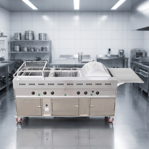 Four à poulet au gaz en acier inoxydable, barbecue commercial utilisé pour griller le dindon et la viande grillée - Product Image 1