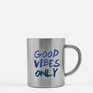 Tazza 'Good Vibes Only' in Oro e Argento - Product Image 2