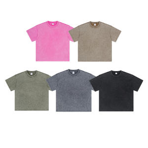 T-shirt délavé effet vieilli 275G, haute qualité, style ample, logo personnalisé, t-shirt uni de haute qualité pour homme, fabrication - Product Image 1