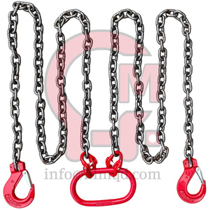 Élingue <span class=keywords><strong>de</strong></span> levage HLM G80/G100 sur mesure 1 2 3 4 brins, en acier allié robuste avec crochets, longueur et couleur réglables, vente en gros OEM - Product Image 5