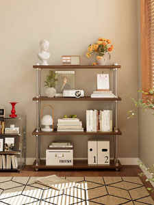 Contemporary <b>Industrial</b> Wooden <b>Ladder</b> Bookshelf Modern Antique Bookcase for Living Room Apartment School Hotel Furniture - Product Image 3