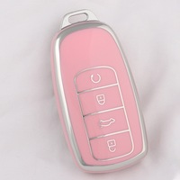 Nouvelle Housse de Clé de Voiture en TPU Souple, Étui de Protection Rose Argenté Anti-Chute pour Divers Modèles de Véhicules, Accessoires