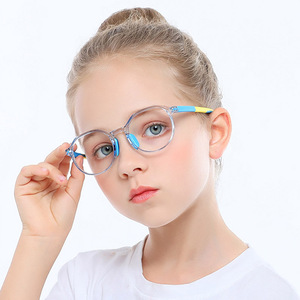 Montures de lunettes vintage Tr90 rondes pour enfants, <span class=keywords><strong>filtre</strong></span> anti-lumière bleue, lunettes de jeu sur <span class=keywords><strong>ordinateur</strong></span>, lunettes anti-lumière bleue, blocage de la lumière bleue 2026 - Product Image 3