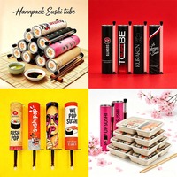 Tube Push-Up Écologique Biodégradable Recyclable pour Snacks Sushi, Estampage à Chaud et Gaufrage Personnalisés, Taille 50/60mm
