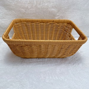 Rectangular Woven <b>Storage</b> <b>Basket</b> Deep Curved Bottom For Desk Toy Snack Organizer Eco Friendly Guangzhou Made - Product Image 3