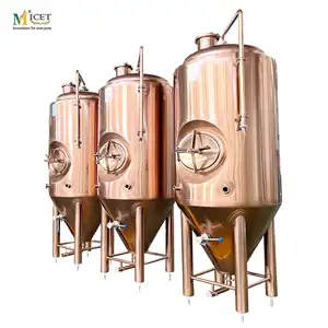 Serbatoi di fermentazione della birra a cono inferiore in rame rosso 500L attrezzatura per fermentazione conica in acciaio inossidabile