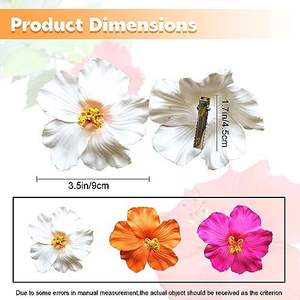 Flor de hibisco realista de 10 cm para traje de baño, accesorio de vacaciones en la playa, horquilla para el pelo, accesorios de fotografía, flores de hibisco coloridas - Product Image 2