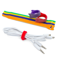Attaches de câble de fixation réutilisables Cordon Wrap Loop Crochet Cordons Gestion Attaches de fil Sangles de fixation pour le bureau à domicile
