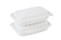 Mfpp Matériau Serrure d'angle 9X6 Conteneur alimentaire PP Conteneur de stockage jetable Emballage alimentaire en plastique Boîte blanche à charnière