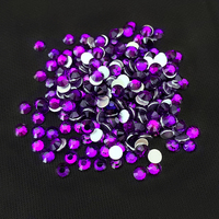 Strass en verre Yantuo Crystal écologique à 12 facettes, velours violet, haute qualité, non thermocollant, à dos plat, pour décoration de vêtements DIY