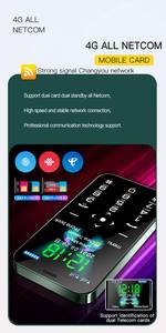 هاتف محمول ذكي صغير جداً غير مقفل بشاشة 1.77 بوصة يدعم 4G GSM وشريحتين، مع مشغل MP3 وبلوتوث وراديو FM وقائمة سوداء، مناسب للطلاب - Product Image 4