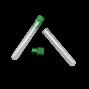 Consumibles desechables de plástico Pp, tubo de prueba para laboratorio líquido, opaco, fondo redondo, Verde
