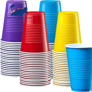 Colore personalizzato 18 once party onbicchieri monouso in plastica rossa a doppio strato bicchieri da gioco per bere birra per feste