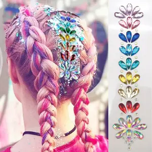 Wholesale Gem Tattoo Stickers Face Body Crystal Sticker Self Adhesive craft Rave Party Decor crystal hair rhinestones stickers