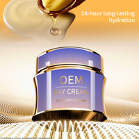 Crème de Jour Anti-Âge OEM Raffermissante Hydratante Lissante Anti-Rides, Soin Visage Hydratant Repulpant 24 Heures, Soin Double Jour/Nuit Végétalien