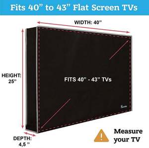 Outdoor Remote <b>TV</b> Cover 40" 42" 43" Universal Weatherproof Protector for Flat Screen <b>TVs</b> Decor Most <b>TV</b> <b>Mounts</b> and <b>Stands</b> Black - Product Image 6