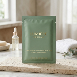 Bolsa Plana Cosmética Laminada con Papel <span class=keywords><strong>de</strong></span> Aluminio, Impresa a Medida, Mate, con Sellado <span class=keywords><strong>de</strong></span> Tres Lados, para Mascarillas Faciales, Envase <span class=keywords><strong>de</strong></span> Un Solo Uso - Product Image 2