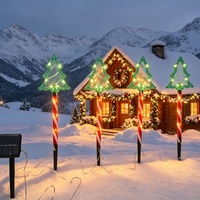 Neue Solarbetriebene Weihnachtsbaum-Bodenlampe für Außenbereich IP44-Zertifiziert im Retro-Nostalgischen Stil Weihnachtliche Dekorative Beleuchtung
