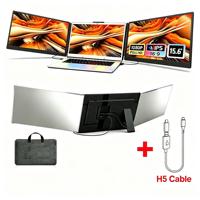 Écran triple pour ordinateur portable de 15,6 pouces, extension d'écran 1080P Full HD IPS, moniteur portable compatible avec Mac Windows, convient aux ordinateurs portables de 13 à 17 pouces